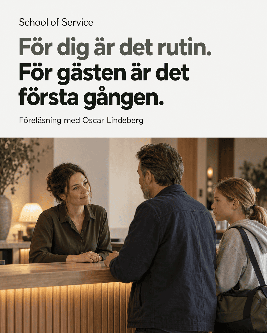 reception med engelskt servicebudskap